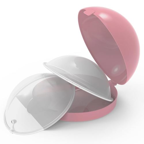 Breast Shells with Plugs, Milk Saver, Nursing Cups, Nursing Moms to Ease Nipple Pain, BPA-Free and Reusable, Protect Sore Nipples for Breastfeeding (Pink, 2 Count))