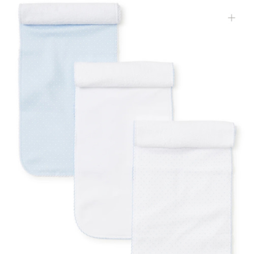 Blue Dot 3 Pack Burp Set w/ Tulle Bag