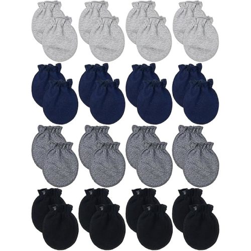 16 Pairs Newborn Baby Cotton Mittens No Scratch Gloves Unisex Newborn Mittens for baby Boys Girls 0-6 Months