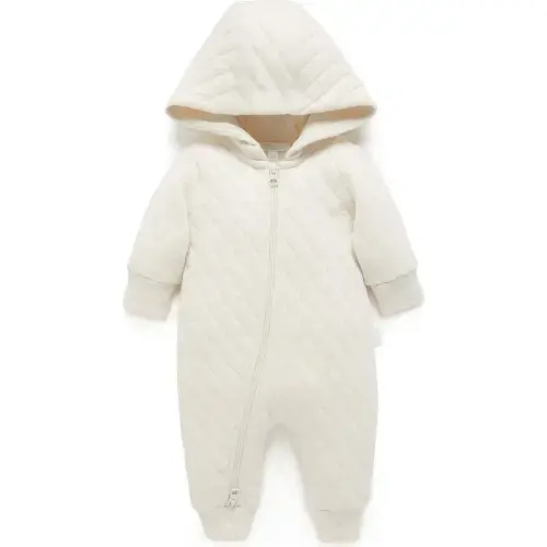 Quilted Coverall Wheat melange - Size NB
