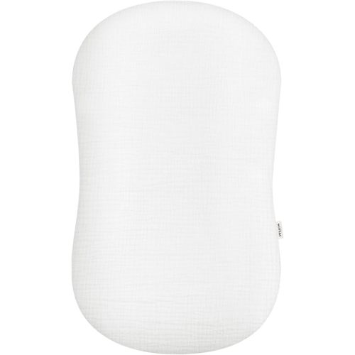 Muslin Baby Lounger Cover, Newborn Lounger Cover, Soft Cotton Breathable Lounger Pillow for Boys Girls Infant, Cover Only (White)