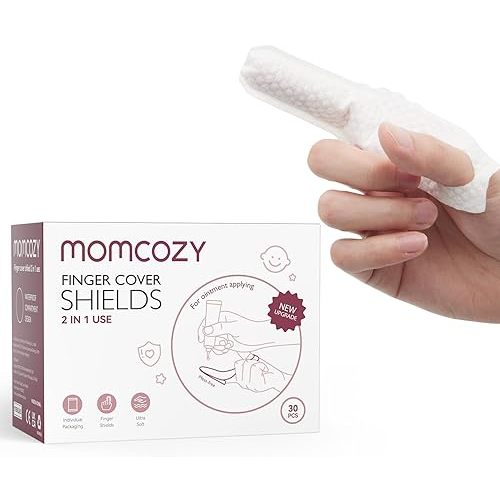 Momcozy Baby Diaper Cream Brush Butt Paste Spatula, Baby Diaper Cream Spatula Finger Wipes, Baby Diaper Cream Applicator, Waterproof Finger Sleeve for Baby Diaper Cream
