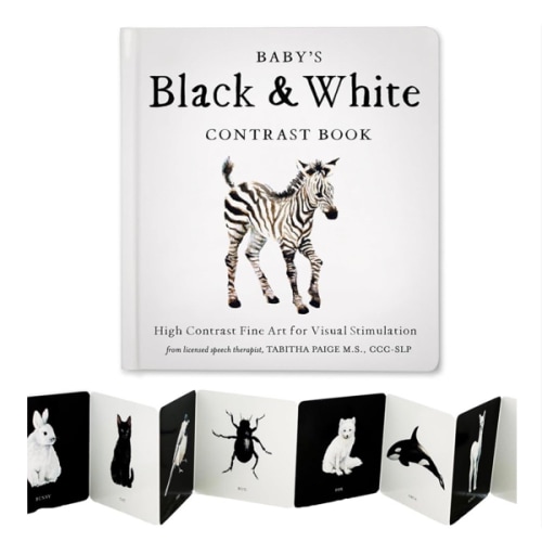 Baby's Black and White Contrast Book: High-Contrast Art for Visual Stimulation at Tummy Time (Tabitha Paige Children's Book Series)
