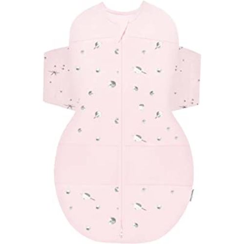 Happiest Baby SNOO Sleep Sack - 100% Organic Cotton Baby Swaddle Blanket - Doctor Designed Promotes Healthy Hip Development (Rose Planets, Small)