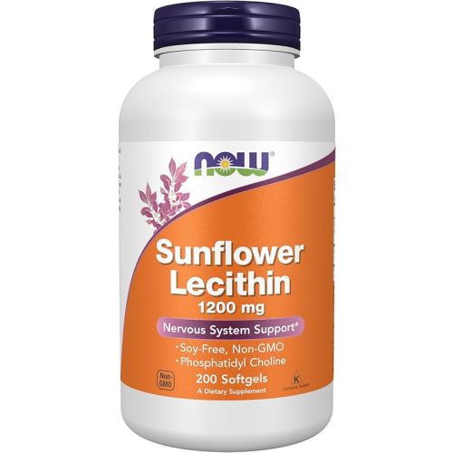 NOW Supplements, Sunflower Lecithin 1200 mg with Phosphatidyl Choline, 200 Softgels