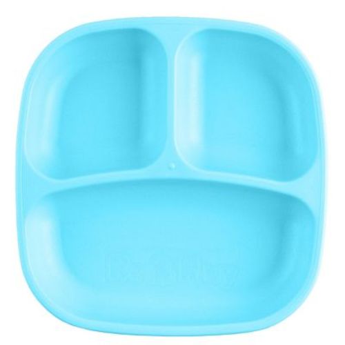 Re-play 7" Divided Dining Plate - Pool Blue