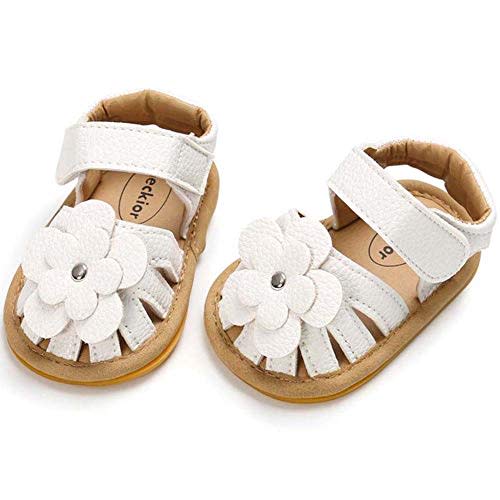 ohsofy Baby Girls Boys Sandals Infant Summer Beach Shoe Outdoor Casual Flower Slipper Rubber Sole Toddler First Walker Princess Dress Flats