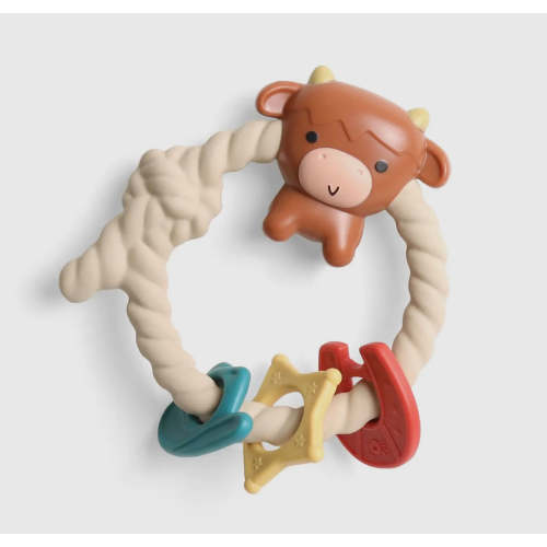 Highlander cow teething rattle