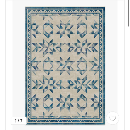 Louisa Cream & Blue Rug | Ruggable US