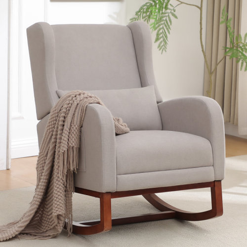 Harriet Bee Julyanna 30.1" Wide Gliders cking Cir with Solid Wood Leg and Footrest & Reviews | Wayfair