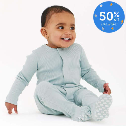 mist ribbed cotton magnetic parent favorite footie