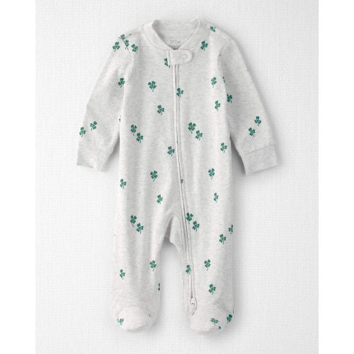 Baby Organic Cotton Sleep & Play Pajamas in Lucky Clovers Print - Little Planet | Carter's