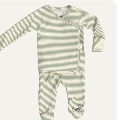 Footie - Mint Twist – Bonsie Skin to Skin Babywear