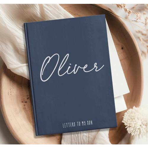 Letters To My Son - Personalized Name Notebook - Custom Pregnancy Journal - Baby Boy Shower Gift for New Mom & Dad - Child Memory Book