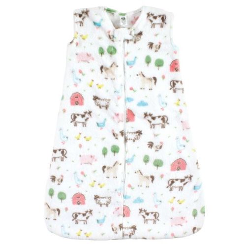 Hudson Baby Infant Girl Plush Sleeping Bag, Sack, Blanket, Girl Farm Animals, 0-6 Months