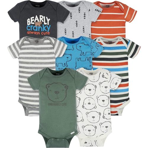 Onesies Brand baby-boys 8-pack Short Sleeve Mix & Match Bodysuits - Bear