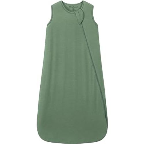 Mosebears Unisex Baby Sleep Sack 1.0 TOG, Supersoft Rayon Made from Bamboo Wearable Blanket with 2-Way Zipper (Dark Green,6-18 Months)