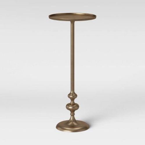 Londonberry Small Round Turned Side Table Brass - Threshold™ Assembly Required