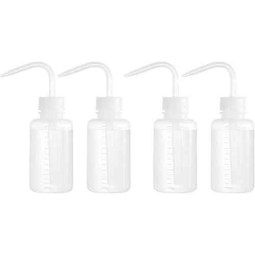 Oubest 4pcs Small Squeeze Bottles 150ml 5oz Wash Bottle Ldpe Plastic Squirt Water Bottle for Medical Label Tattoo Lash Water Succulent Watering Irrigation