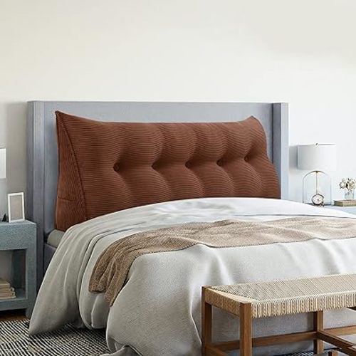 Wedge Headboard Pillows Bed Wedge Pillow Headboard Wedge Pillow Triangle Pillow Wedge Daybed Pillows Bolster Pillow Headboard with Removable Cover Coffee Queen