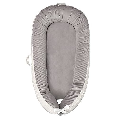 Baby Lounger Cover,Newborn Lounger Cover for Boys, Baby Nest Cover,Snugly Fit Infant Lounger for Baby,100% Cotton Soft Baby Floor Seat for Travel, Baby Registry Search (Grey)