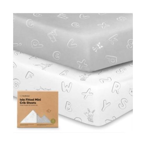 2-Pack Mini Crib Sheets, Pack and Play Sheets Fitted, Pack N Play Sheets, Organic Fitted Crib Sheet Cover