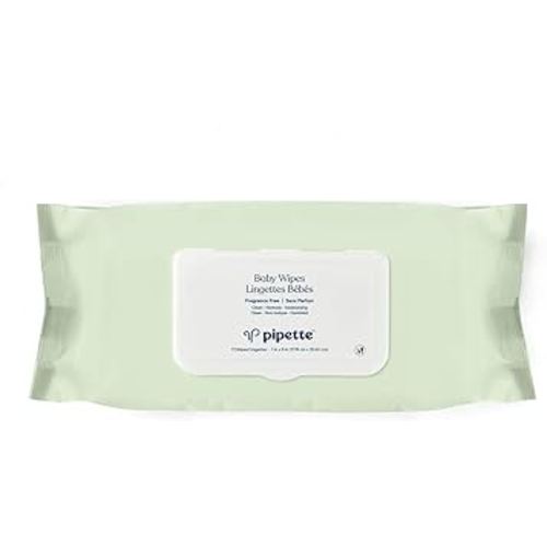 Pipette Baby Wipes - Natural Plant-Derived Fibers | Unscented, Water-Based & Alcohol-Free for Sensitive Skin | Clean, Safe, Gentle | Newborn Essentials Must Haves | 72 Count