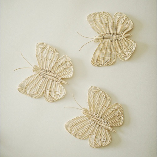 Butterflies Rattan Wall Hanging Set of 3 | 8 inches