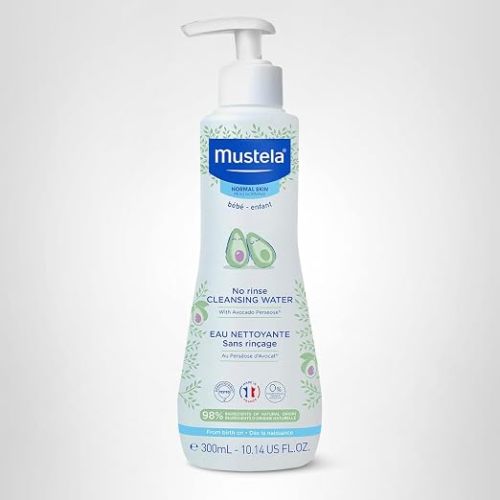 Mustela No-Rinse Micellar Cleansing Water for Babies - Made with Natural Avocado Perseose & Aloe Vera - Safely Cleans Baby's Face, Hands & Diaper Area - 1 or 2-Pack - Various Sizes