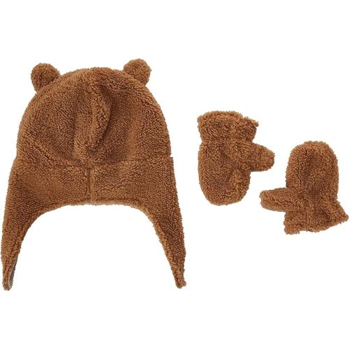 Simple Joys by Carter's Baby Hat and Mitten Set - 0-9 Months - Khaki Brown