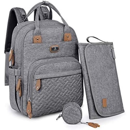 Diaper Bag Backpack with Portable Changing Pad, Pacifier Case and Stroller Straps