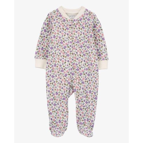 Baby Floral 2-Way Zip Cotton Sleep & Play Pajamas - Carter's | Carter's