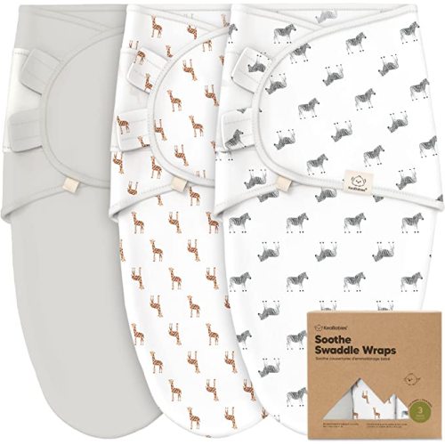 3-Pack Organic Baby Swaddle Sleep Sacks - Newborn Swaddle Sack, Ergonomic Baby Swaddles 0-3 Months, Swaddles for Newborns, Baby Sleep Sack, Baby Swaddle Blanket Wrap, Baby Essentials (The Wild) - One Size