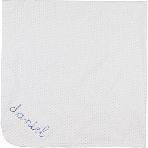 Blue Dot Knit Baby Blanket