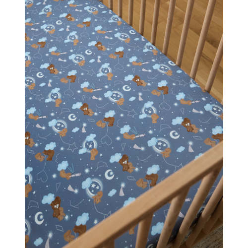 Constellation Cubs Fitted Crib Sheet | Little Sleepies