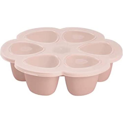BEABA Multiportions Silicone Baby Food Storage Container, Baby Food Containers, Food Storage Container, Snack Containers, Baby Essentials, 3 oz, (Rose)