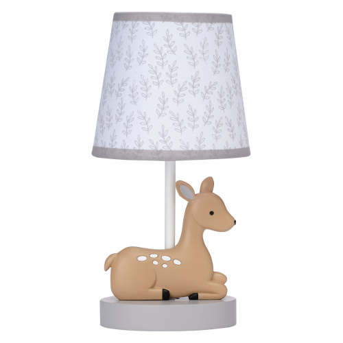 Deer Park Woodland Taupe Lamp with Gray/White Shade & Bulb
– Lambs & Ivy