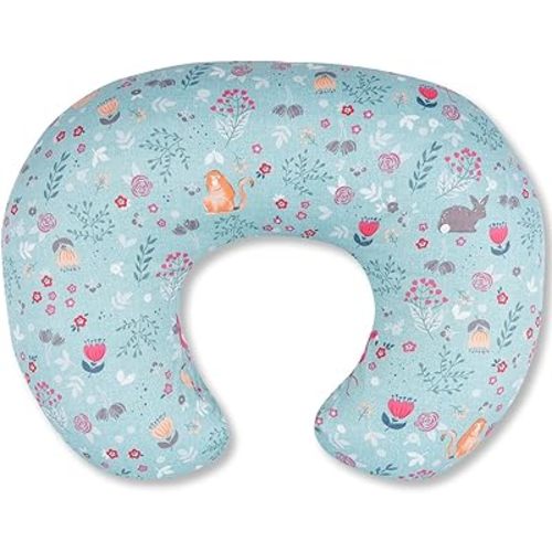 Ergonomic Nursing Pillow for Breastfeeding & Bottle Feeding, Breastfeeding Pillow to Reduce Back Neck Strain, Suitable for Breastfeeding Mom & Baby, Washable Cotton Cover(Leave)