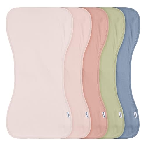 Gerber Baby Unisex Burp Cloths 5-Pack, Pink Blue, Size 10.5" x 21"