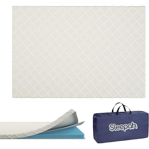 Sleepah Pack and Play Mattress Foam Pad 38 x 26 x 1.5 for Playpen, Portable Playyard Mattress - Soft Waterproof Washable & Removable Cover Breathable Mattress Topper