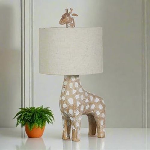 Giraffe Table Lamp with Shade, 19.5 inches, Kids Room Nursery Decor