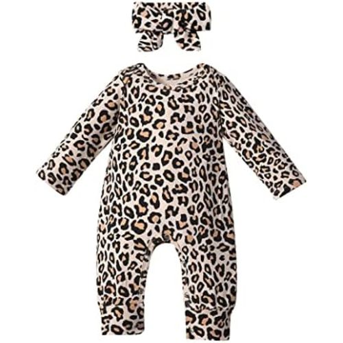 Von kilizo Baby Girl Clothes Cute Floral Infant Newborn Baby Clothes for Girls Letter Print Snap Baby Girl Romper Jumpsuit