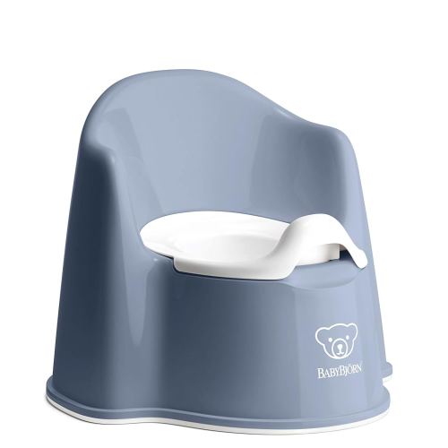 BabyBjörn Potty Chair, Deep Blue/White | Potty Training Toilet, Easy-to-Clean, Removable Inner Potty, Non-Slip