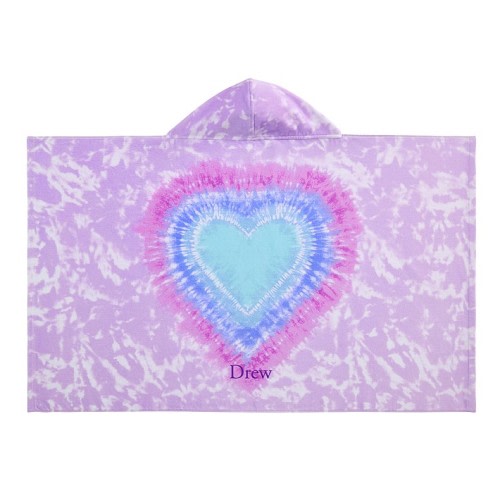 Tie-Dye Heart Kid Beach Hooded Towel UPF 50+