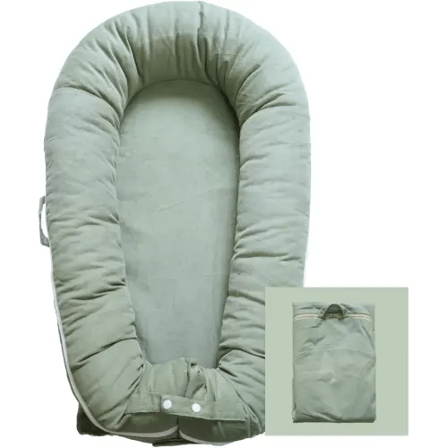 Deluxe Lounger Cover | 100% Cotton Baby Lounger Extra Cover for Dockatot Deluxe | Hypoallergenic Infant Baby Nest Replacement | Cover Only (SageGreen_)