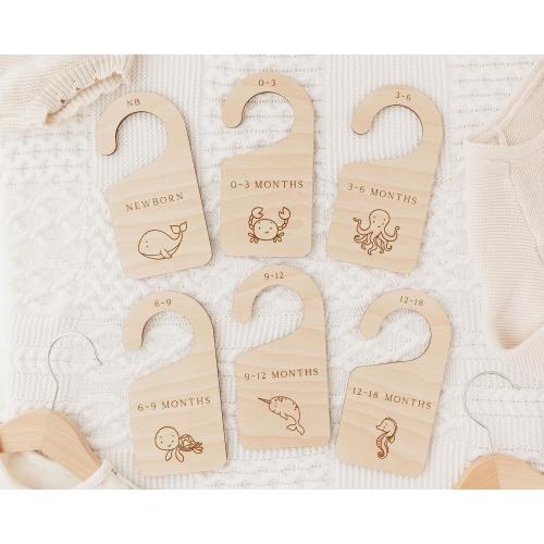 Baby Wardrobe Dividers | Woodland | Newborn - 18 mo | Oak