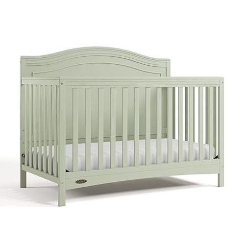 Graco Paris 4-in-1 Convertible Crib – GREENGUARD Gold Certified, Converts to Toddler Bed and Daybed, Fits Standard Full-Size Crib Mattress, Adjustable Mattress Support Base (White)
