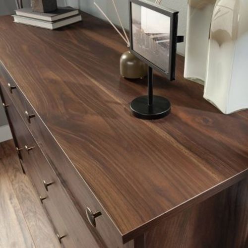 River Ranch 6 Drawer Dresser Grand Walnut - Sauder: Spacious Storage, Modern Style