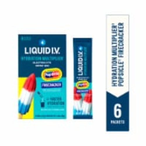 Liquid I.V.® Hydration Multiplier® Popsicle® Firecracker Electrolyte Drink Mix Packets, 6 ct