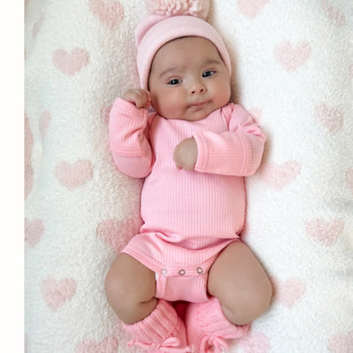 Pink / Organic Ribbed Long Sleeve Bodysuit – SpearmintLOVE
